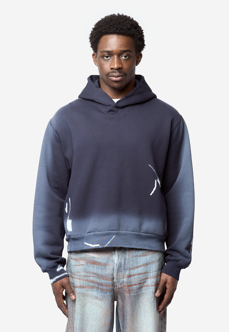 Men's Sprayed Logo Hoodie Navy/White FN-UX-SWEA000111