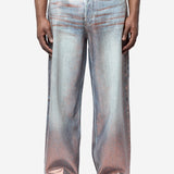 Men's Loose Glitter Jeans-1981 Rose Copper/Light Blue C00119-CP1143