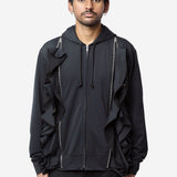 Men's Ruffle Zip Sweater Black PQ-T030-051-1-3
