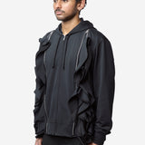 Men's Ruffle Zip Sweater Black PQ-T030-051-1-3