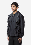 Men's Ruffle Zip Sweater Black PQ-T030-051-1-3