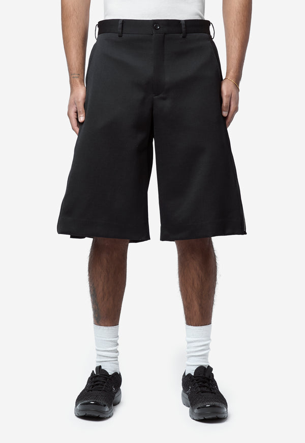 Men's Wool Satin Zip Shorts Black PQ-P053-051-1-3