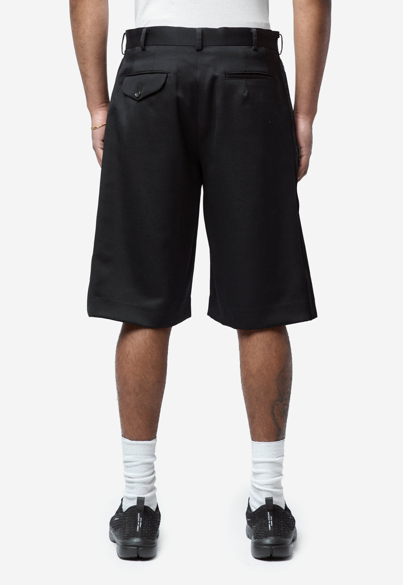 Men's Wool Satin Zip Shorts Black PQ-P053-051-1-3