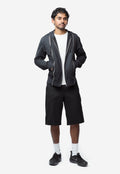 Men's Ruffle Zip Sweater Black PQ-T030-051-1-3