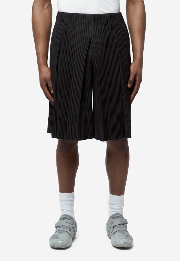 Men's Tailored Pleats 2 Shorts Black HP66-JF159-15