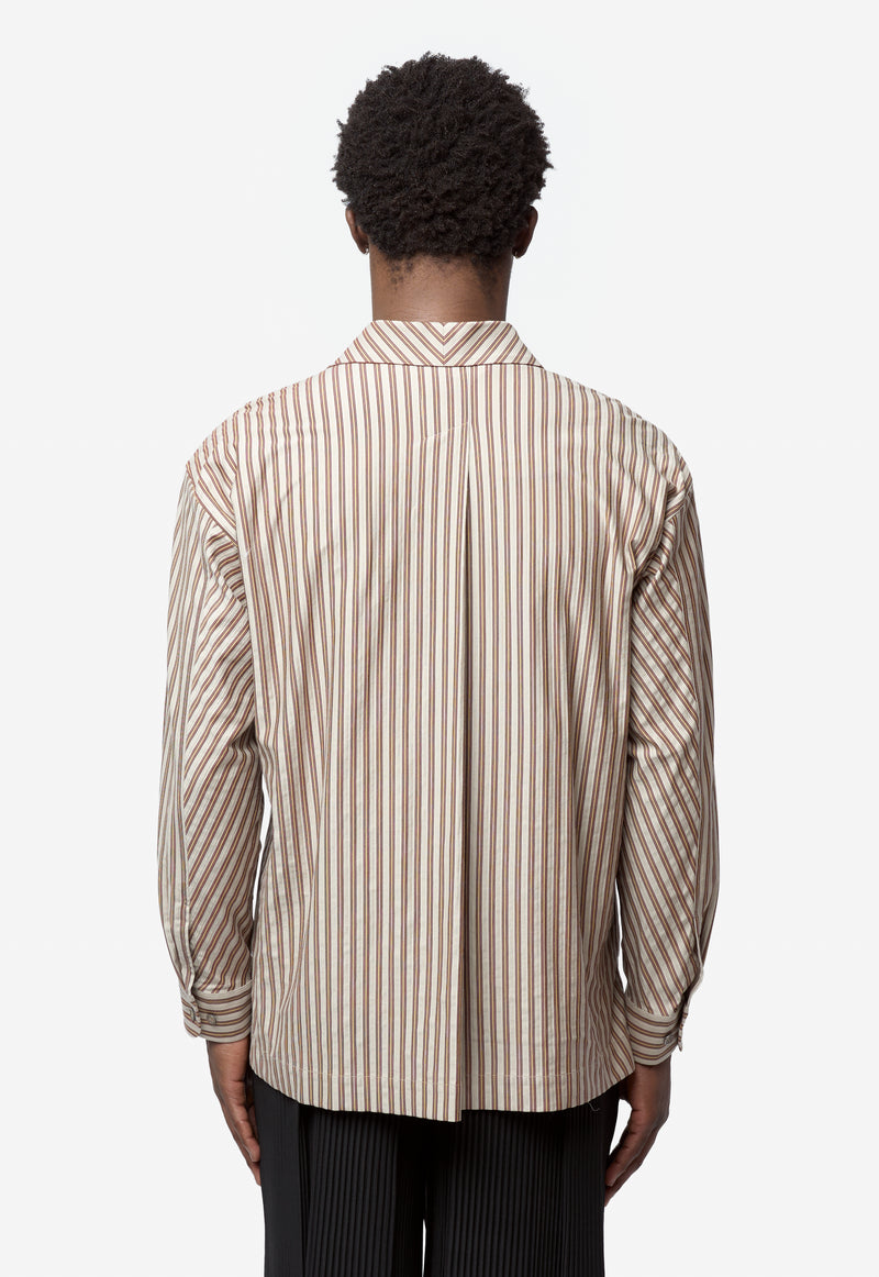 Men's Stripe Jersey Shirt Brown HP66-JJ315-44