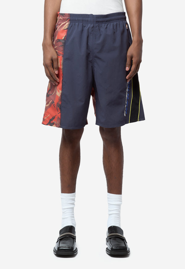 Unisex Collage Swim Shorts Orange Camo Navy 189WSP05208