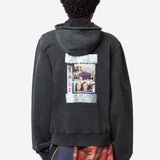 Unisex Hooded Zip Crew Black 682JS02002