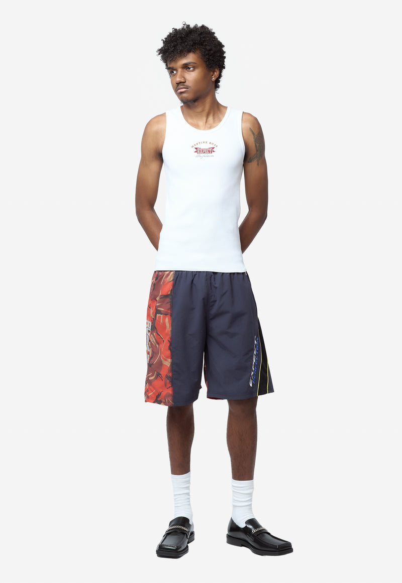 Unisex Collage Swim Shorts Orange Camo Navy 189WSP05208