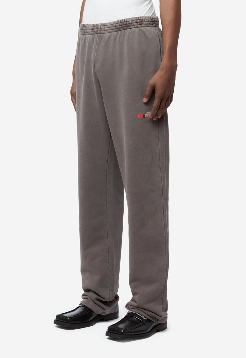 Unisex Straight Leg Sweatpant Brown Washed 687JS02700