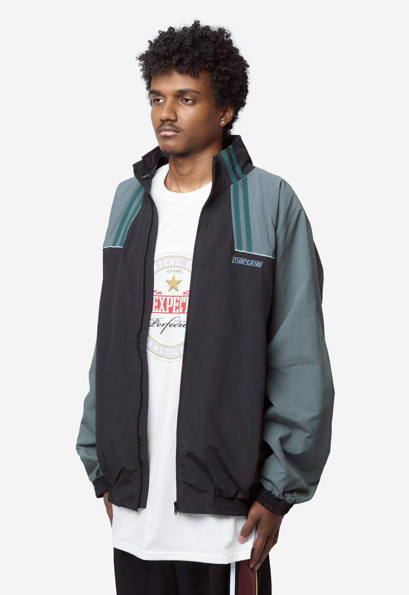 Unisex T-Lining Track Jacket Black Teal 127WP01060