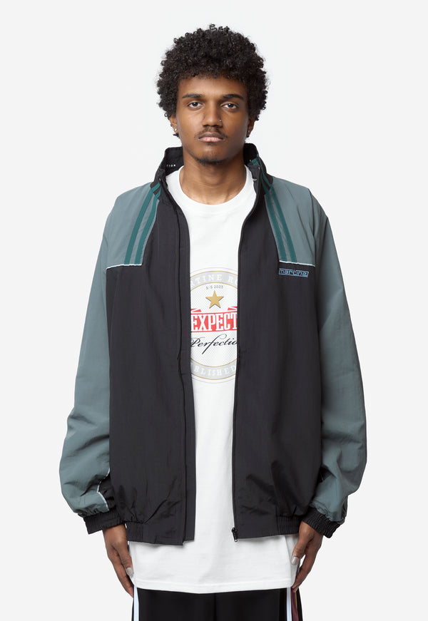 Unisex T-Lining Track Jacket Black Teal 127WP01060