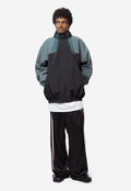 Unisex Wide Leg Trackpant Black Burgundy 167JT8062