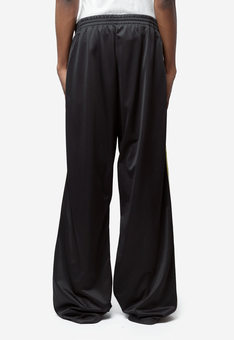 Unisex Wide Leg Trackpant Black Burgundy 167JT8062