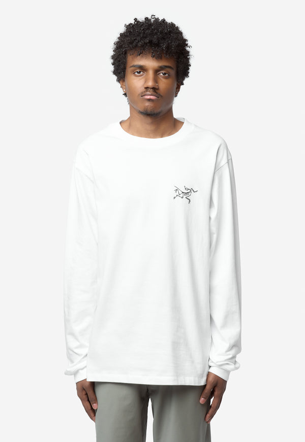 Men's Kragg Cotton Long Sleeve Tee White/Black X000009714