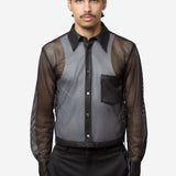 Men's Mesh Long Sleeve Shirt Black PQ-B023-051-1