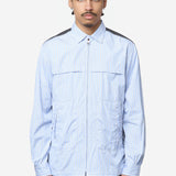 Men's Contrast Stripe Shirt Jacket Blue WQ-B037-051-1