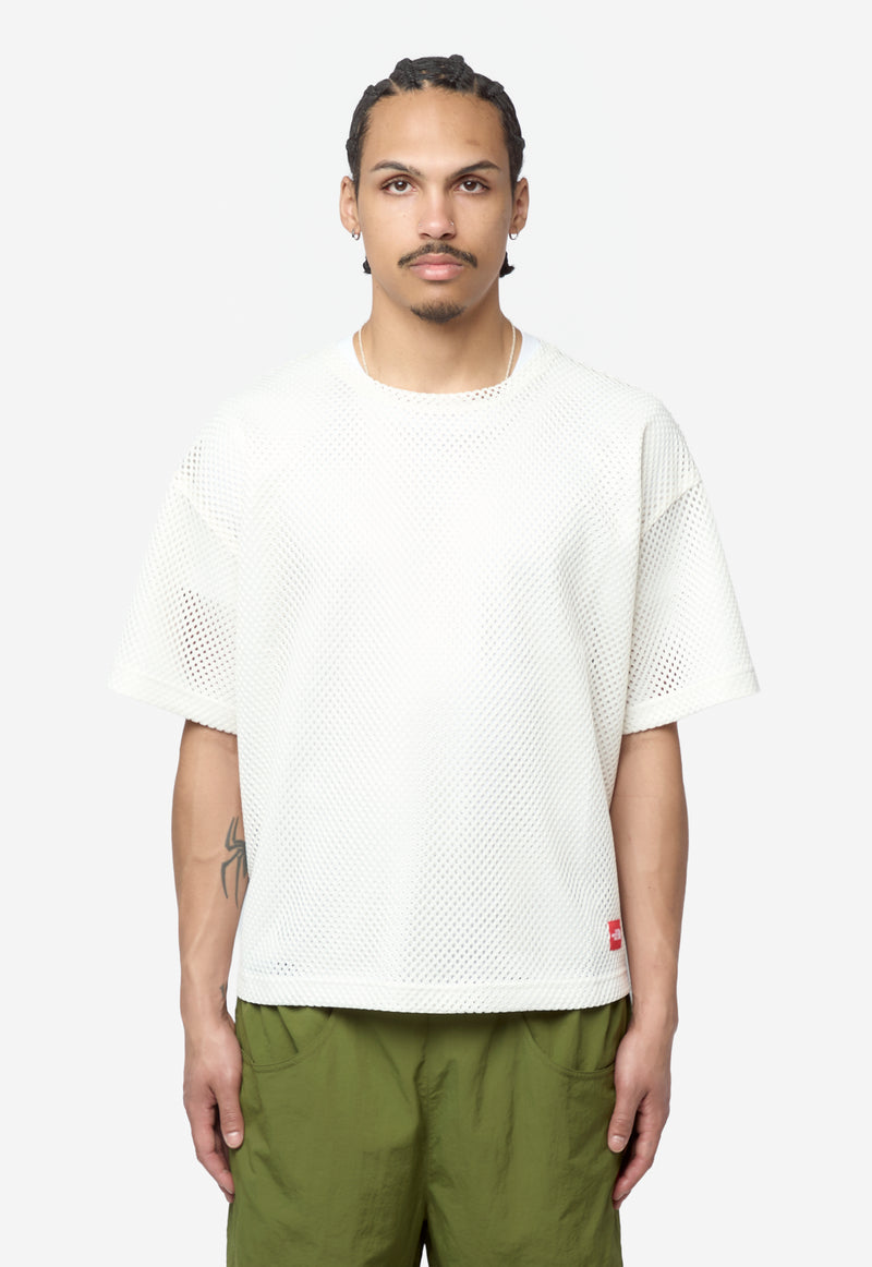 Men's TNF Red Box Mesh T-Shirt White Dune NF0A8FHHQLI