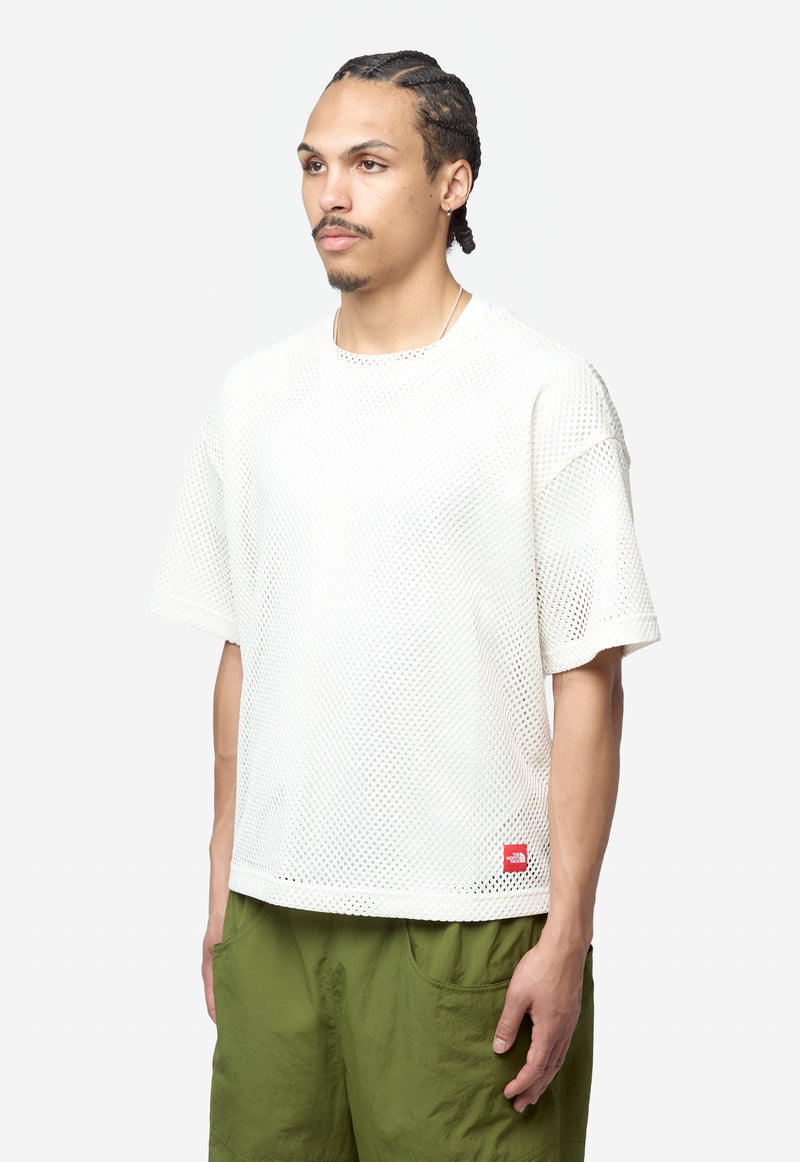 Men's TNF Red Box Mesh T-Shirt White Dune NF0A8FHHQLI
