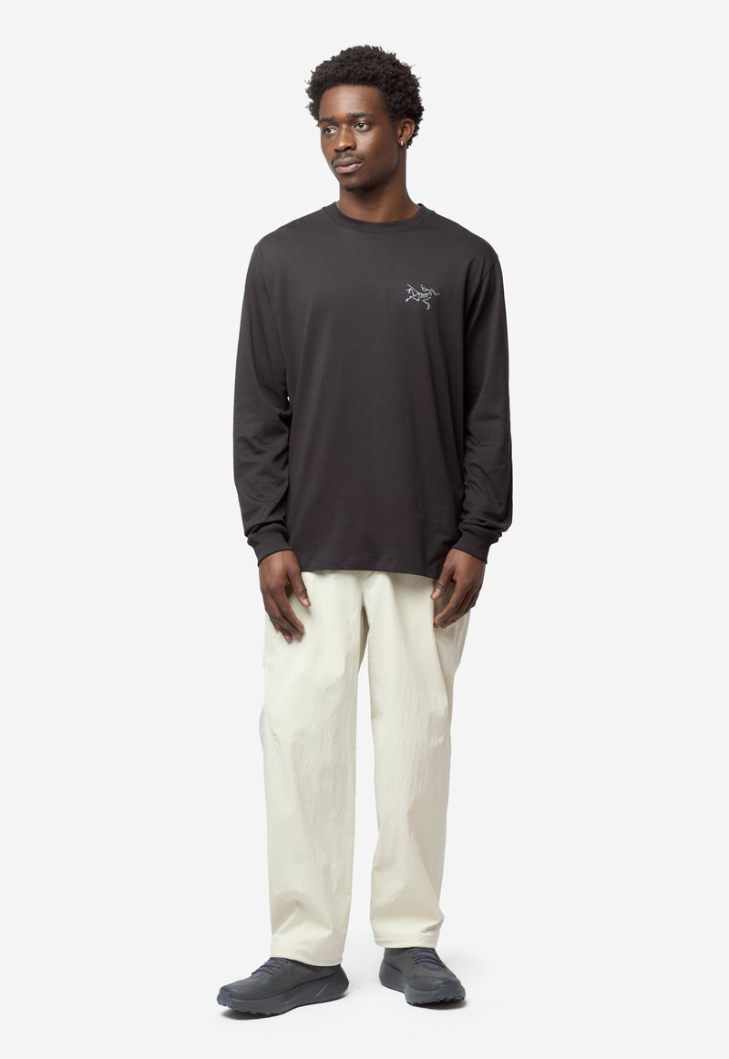 Men's Kragg Cotton Long Sleeve Tee Black X000009536