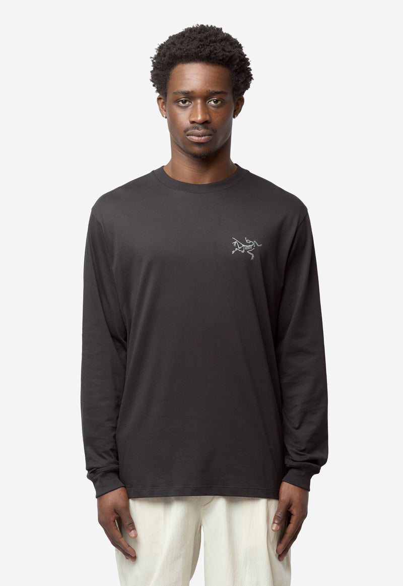 Men's Kragg Cotton Long Sleeve Tee Black X000009536