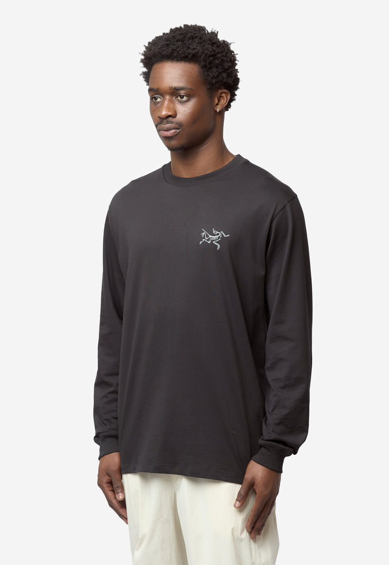 Men's Kragg Cotton Long Sleeve Tee Black X000009536