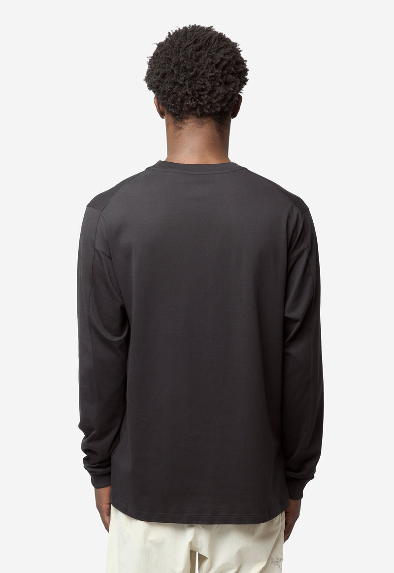 Men's Kragg Cotton Long Sleeve Tee Black X000009536