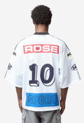 Unisex Oversized Hockey Top White Blue 129JT10063