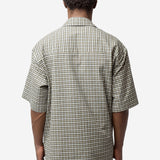 Unisex Short Sleeve Boxy Wrap Shirt Black Green 440WS41064