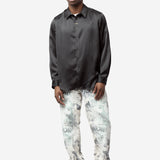 Unisex 5 Pocket Relaxed Fit Jean Black White Fruits 229WD11057
