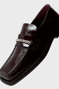 Men's Fold Back Square Toe Loafer Red Oxblood 1084LP34113