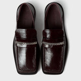 Men's Fold Back Square Toe Loafer Red Oxblood 1084LP34113