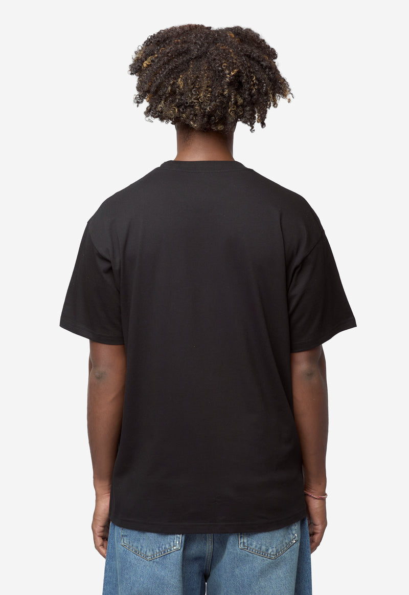 Men's Short Sleeve Road Side Snack Organic Cotton T-Shirt Black I036880