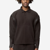 Men's Multi Fastened Pleated Shirt Pizza Scorch Brown HP66-JM231-46