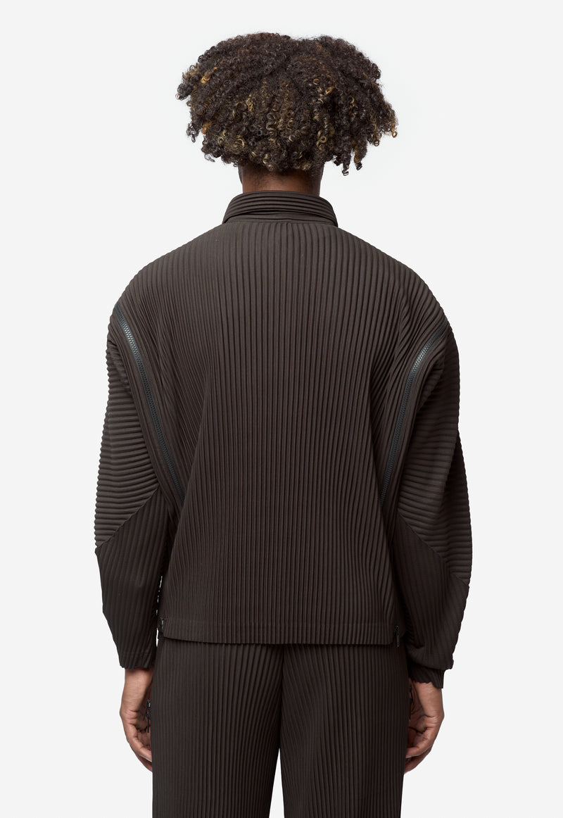 Men's Multi Fastened Pleated Shirt Pizza Scorch Brown HP66-JM231-46