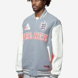 Men's Nike x Palace Varsity Jacket Grey/Neon Orange/White IM6636-065