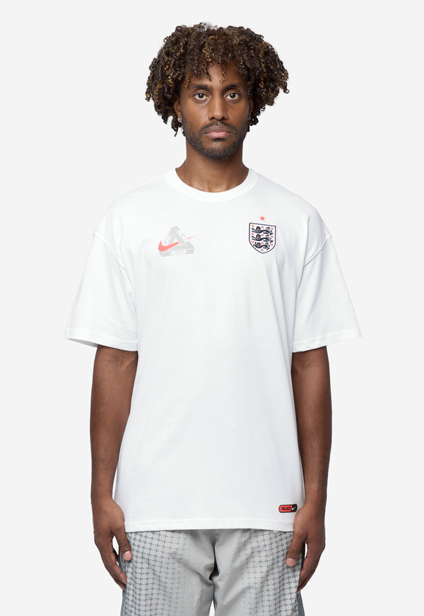 Men's Nike x Palace Short Sleeve Soccer Tee White/Grey/Neon Orange IM6598-100