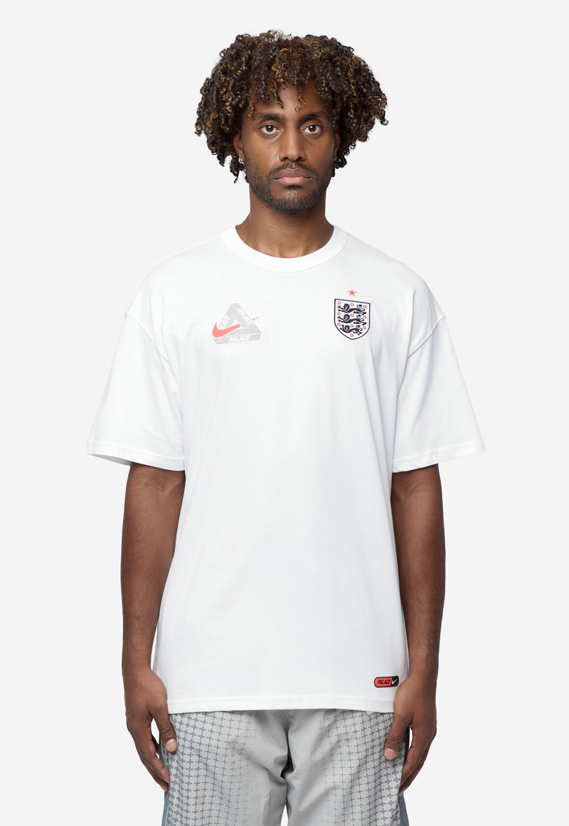 Men's Nike x Palace Short Sleeve Soccer Tee White/Grey/Neon Orange IM6598-100