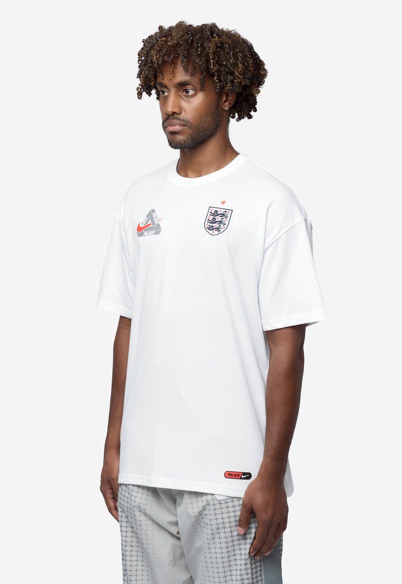 Men's Nike x Palace Short Sleeve Soccer Tee White/Grey/Neon Orange IM6598-100