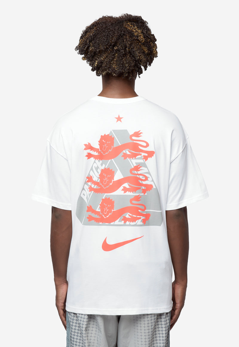 Men's Nike x Palace Short Sleeve Soccer Tee White/Grey/Neon Orange IM6598-100