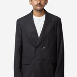 Men's Unconstructed DB Blazer Black Panama Wool M4200DBBP