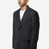 Men's Unconstructed DB Blazer Black Panama Wool M4200DBBP