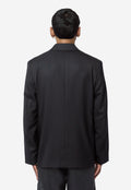 Men's Unconstructed DB Blazer Black Panama Wool M4200DBBP