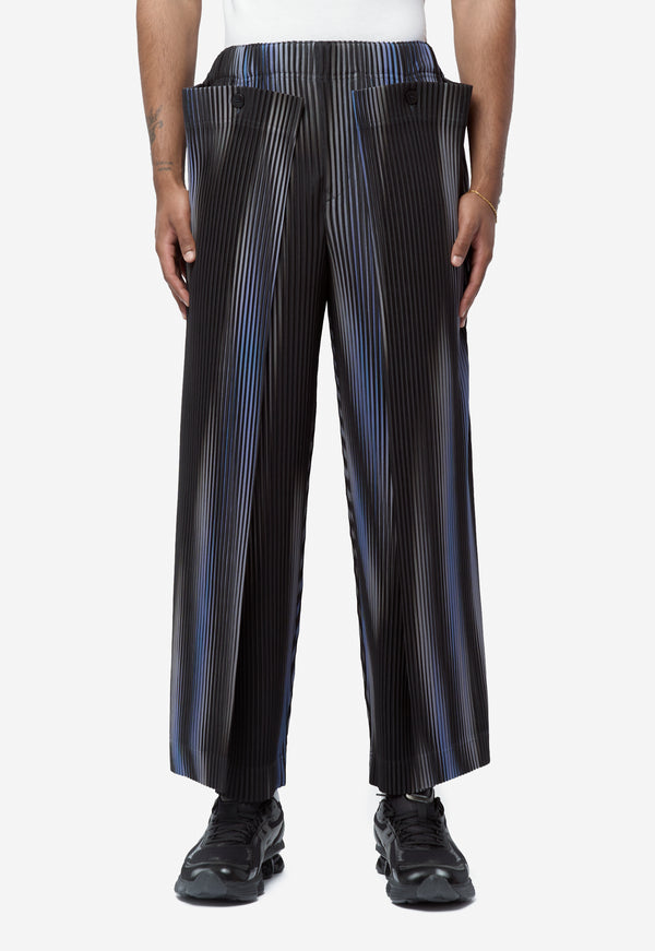 Men's Blend of Lights Pleated Pants Blue HP68-JF248-72