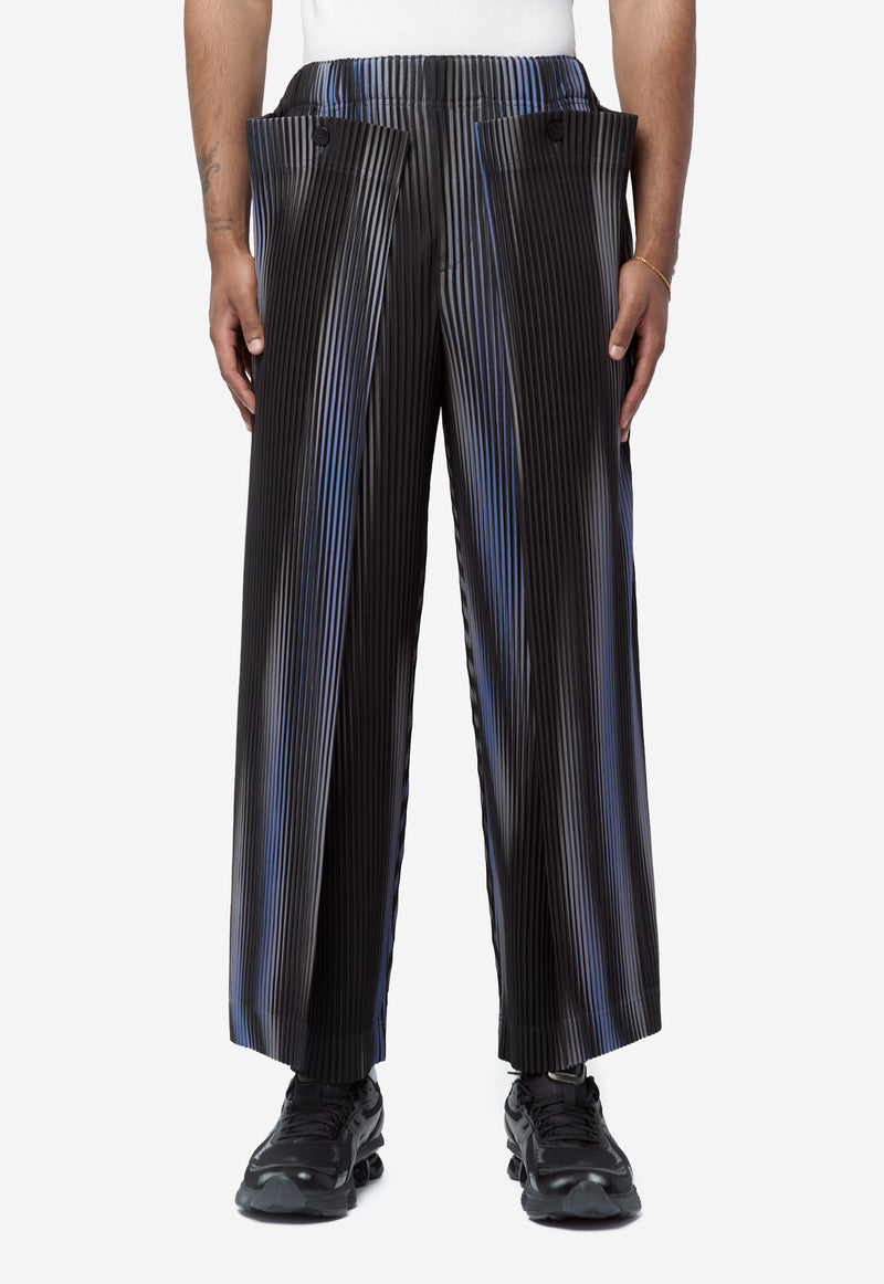 Men's Blend of Lights Pleated Pants Blue HP68-JF248-72