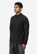 Men's Pleated Mockneck Long Sleeve Black HP68-JK522-15
