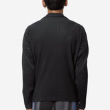 Men's Pleated Mockneck Long Sleeve Black HP68-JK522-15