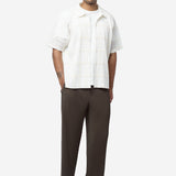 Men's Pleated Embroidery Stripes Pants Shade Gray HP68-JF177-47