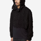 Men's Georgette Motif Embroidery Hooded Jacket Black PR-C007-051-1