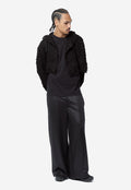 Men's Backpile Gloss Finish Pants Black PR-T002-051-1